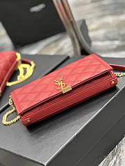 YSL Small Hobo Bag In Red Leather - 22.5×14.5×5cm - 2