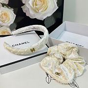 Chanel White Headbands & Crunches Set - 2