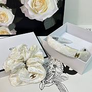 Chanel White Headbands & Crunches Set - 3