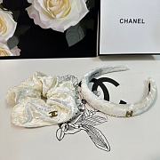 Chanel White Headbands & Crunches Set - 4