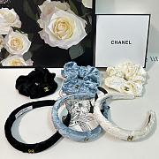 Chanel Blue Denim Headbands & Crunches - 5