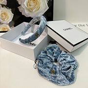 Chanel Blue Denim Headbands & Crunches - 2