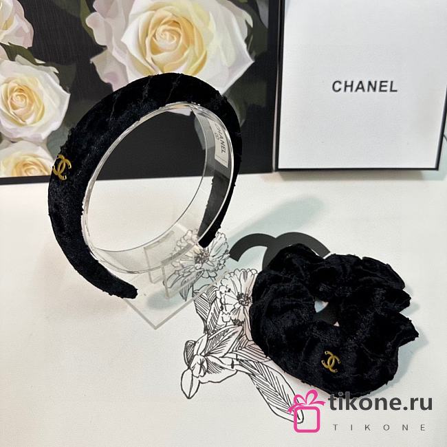 Chanel Black Headbands & Crunches Set - 1