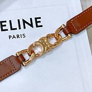 Celine Triomphe Gourmette Brown Taurillon Belt - 3