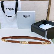 Celine Triomphe Gourmette Brown Taurillon Belt - 2