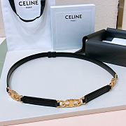 Celine Triomphe Black Taurillon Calfskin Belt - 1