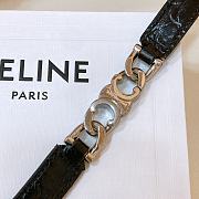 Celine Triomphe Taurillon Belt Witd Silver Buckle  - 4