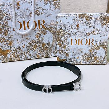 Dior Saddle Reversible Black Belt/ Silver Buckle