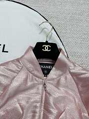 Chanel CC Pink & Shiny Silk Jacket - 5