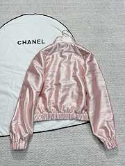 Chanel CC Pink & Shiny Silk Jacket - 3