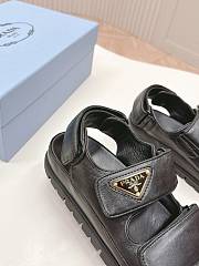 Prada Triangle-logo Black Padded Sandals - 5