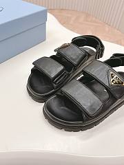 Prada Triangle-logo Black Padded Sandals - 4