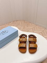 Prada Triangle-logo Brown Padded Sandals - 1