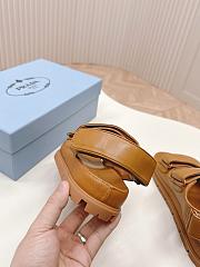 Prada Triangle-logo Brown Padded Sandals - 5