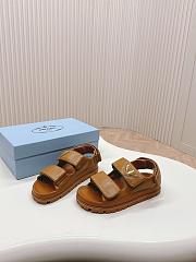 Prada Triangle-logo Brown Padded Sandals - 3