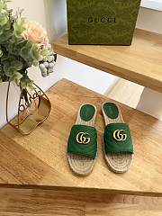 Gucci Espadrille Slide Green Marmont Verde - 1