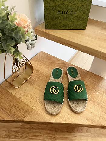 Gucci Espadrille Slide Green Marmont Verde
