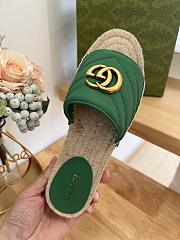 Gucci Espadrille Slide Green Marmont Verde - 5