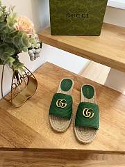 Gucci Espadrille Slide Green Marmont Verde - 3