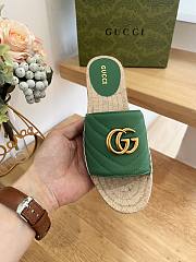 Gucci Espadrille Slide Green Marmont Verde - 2