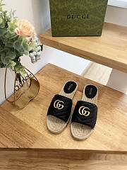 Gucci Espadrille Slide Black Marmont Verde - 1