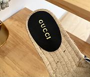 Gucci Espadrille Slide Black Marmont Verde - 5