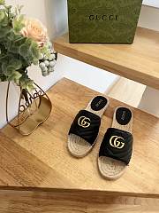 Gucci Espadrille Slide Black Marmont Verde - 4