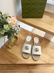 Gucci Espadrille Slide White Marmont Verde - 1