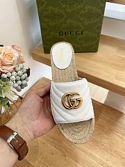 Gucci Espadrille Slide White Marmont Verde - 4