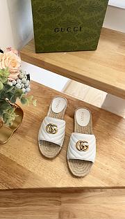 Gucci Espadrille Slide White Marmont Verde - 3