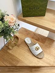 Gucci Espadrille Slide White Marmont Verde - 2