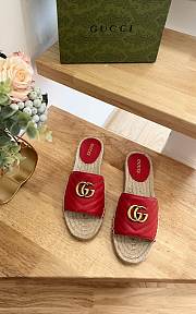 Gucci Espadrille Slide Red Marmont Verde - 3