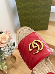 Gucci Espadrille Slide Red Marmont Verde - 4