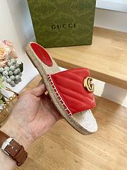 Gucci Espadrille Slide Red Marmont Verde - 2