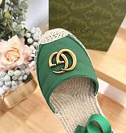 Gucci Green Crochet Platform Espadrilles - 2