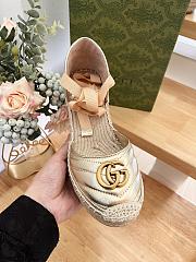 Gucci Gold Crochet Platform Espadrilles - 5