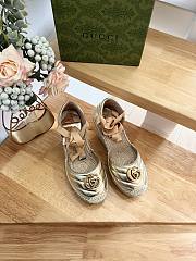 Gucci Gold Crochet Platform Espadrilles - 2