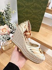 Gucci Silver Crochet Platform Espadrilles - 5