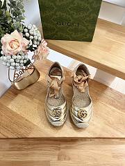 Gucci Silver Crochet Platform Espadrilles - 2