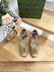 Gucci Brown Crochet Platform Espadrilles - 5