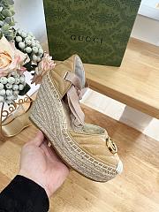 Gucci Brown Crochet Platform Espadrilles - 2