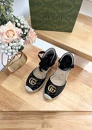 Gucci Black Crochet Platform Espadrilles - 1