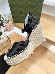 Gucci Black Crochet Platform Espadrilles - 5