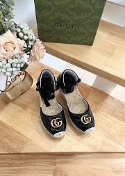 Gucci Black Crochet Platform Espadrilles - 4