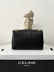 Celine Medium Victorie Bag In Black Gold Logo - 25×15×8cm - 3