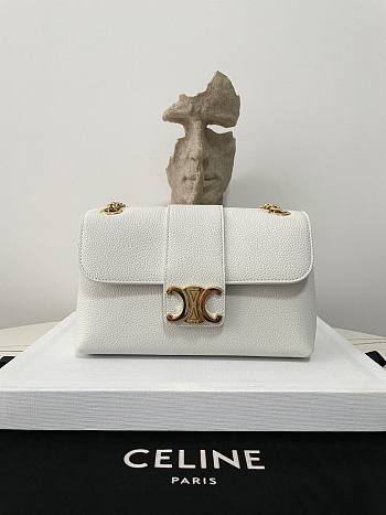 Celine Medium Victorie Bag In White - 25×15×8cm