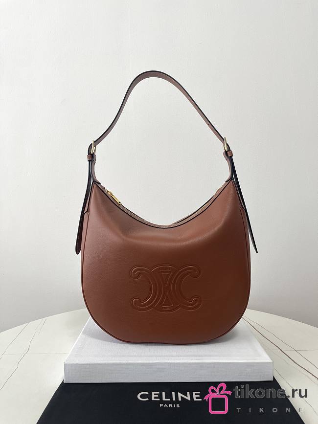 Celine Heloise Hobo In Brown Leather - 30×28.5×8cm - 1