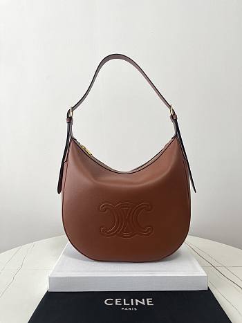 Celine Heloise Hobo In Brown Leather - 30×28.5×8cm