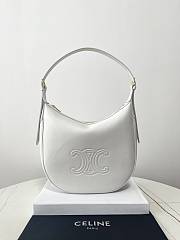 Celine Heloise Hobo In White Leather - 30×28.5×8cm - 1