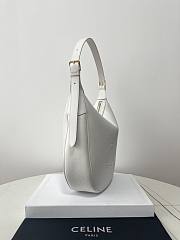 Celine Heloise Hobo In White Leather - 30×28.5×8cm - 5